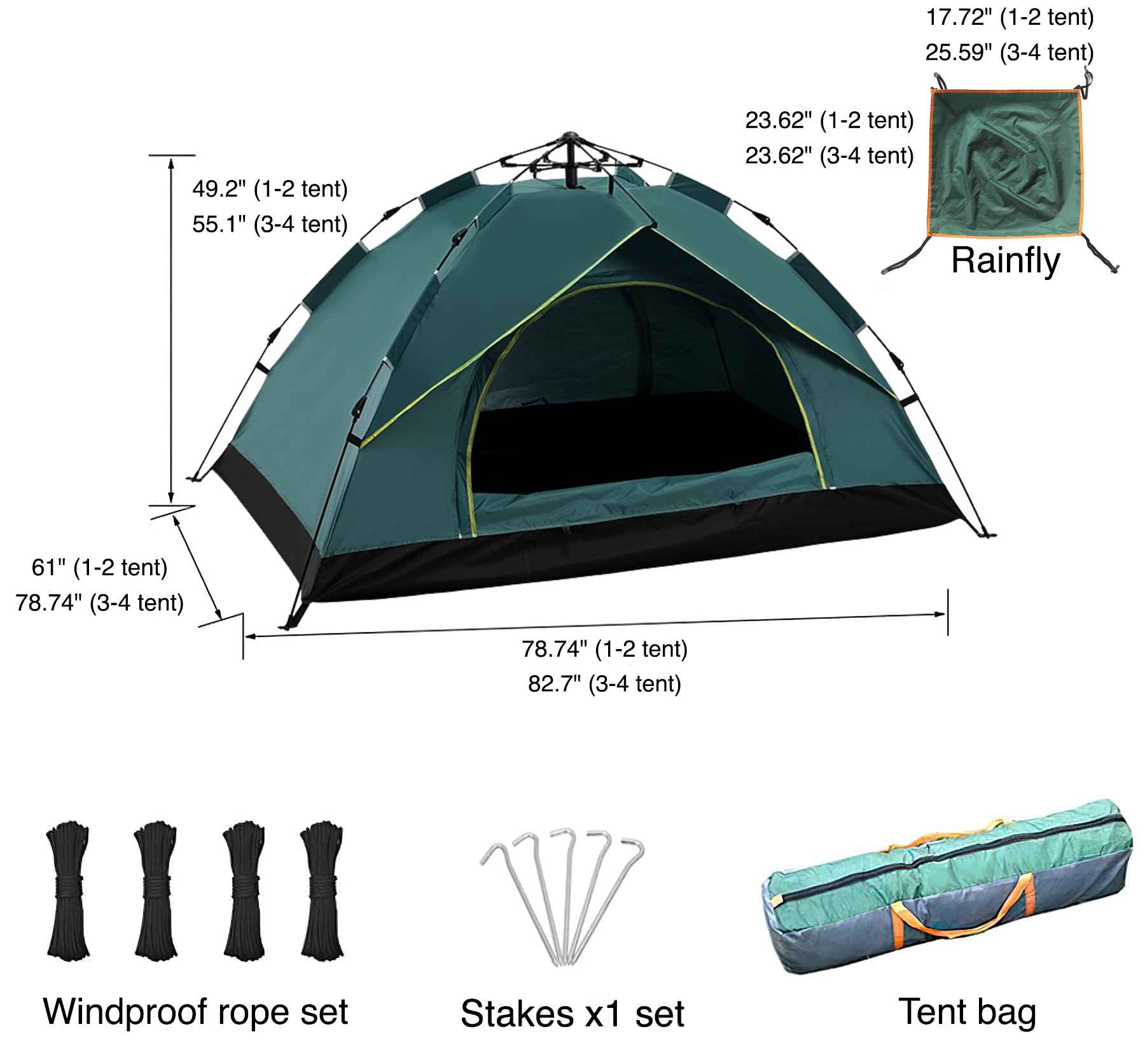 2 seconds tent 4 personen The Tentas™ 10-Seconds Tent